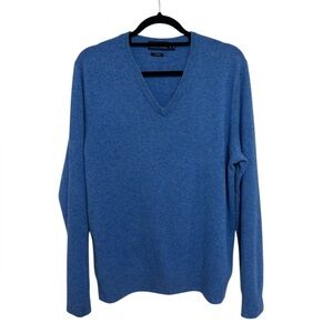 Polo Ralph Lauren Men’s 100% Cashmere V-Neck Sweater in Blue - Size L